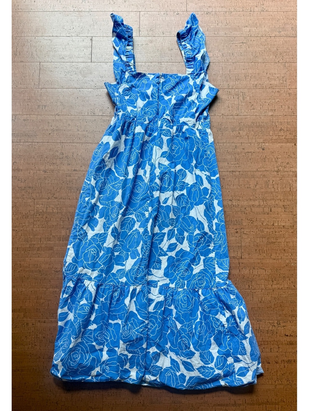 London Times Blue & White Floral Midi Dress Size 10 - Picture 4 of 6